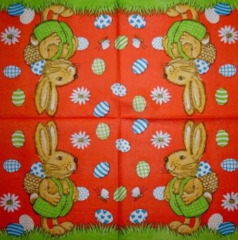 184 Hasen: unnatürlich - 3-lagig - 35x35 cm
